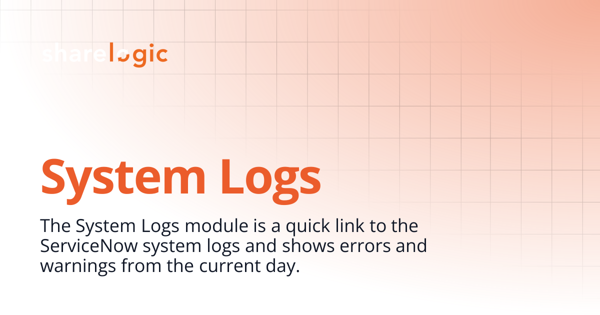 System Logs | 4.1 | Unifi Documentation